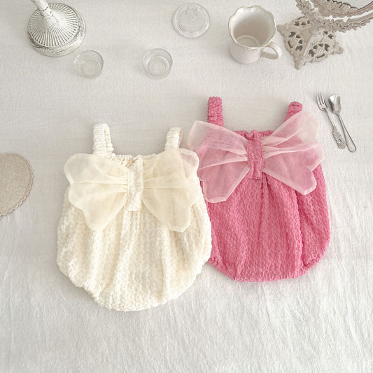 Flower Tulle Bowknot Baby's Bodysuit