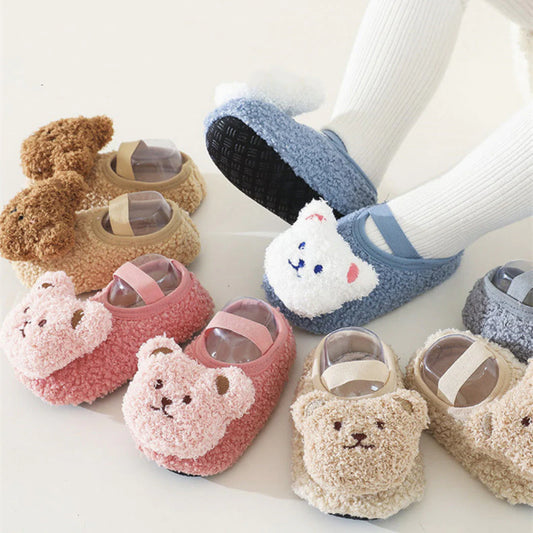 Non-Slip Baby Sock Shoes - Fuzzy Bear