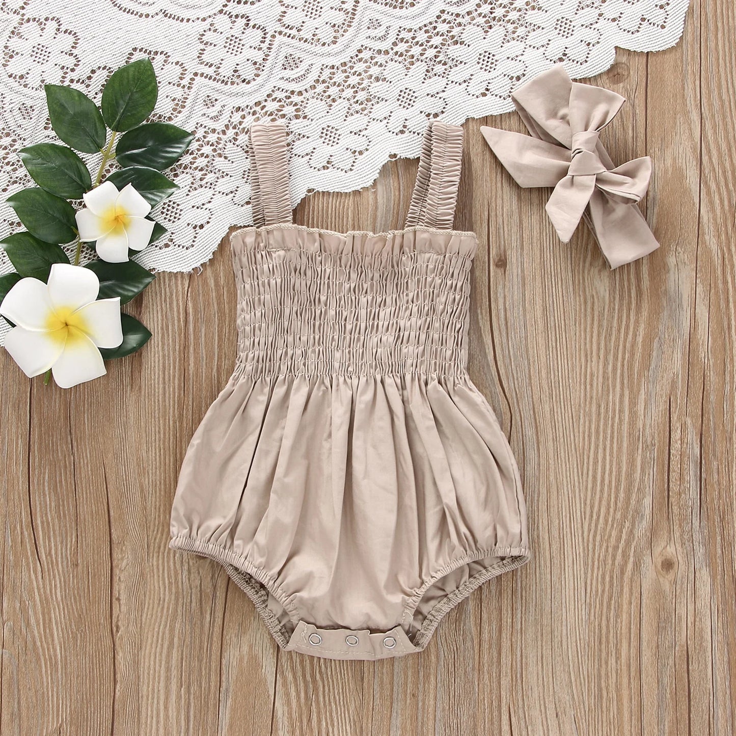 Sleeveless Romper &amp; Bow