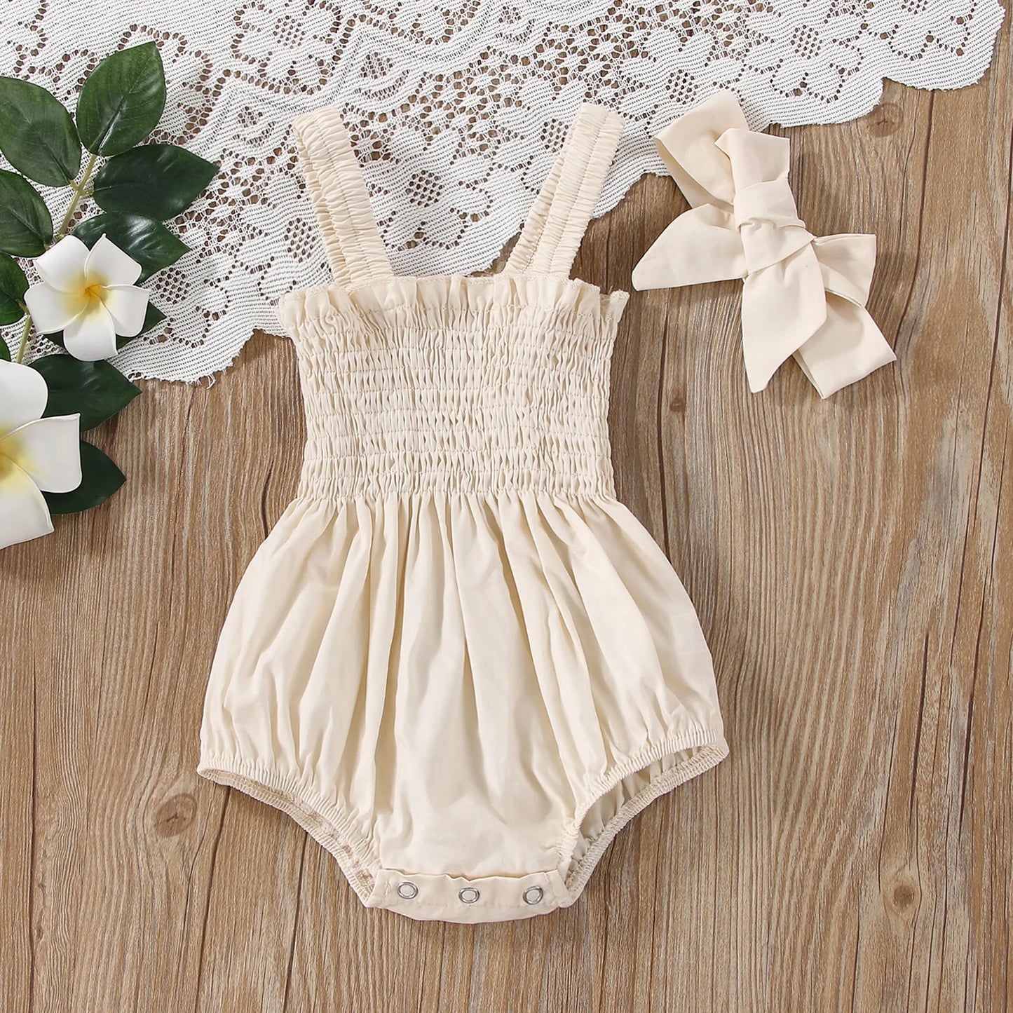 Sleeveless Romper &amp; Bow