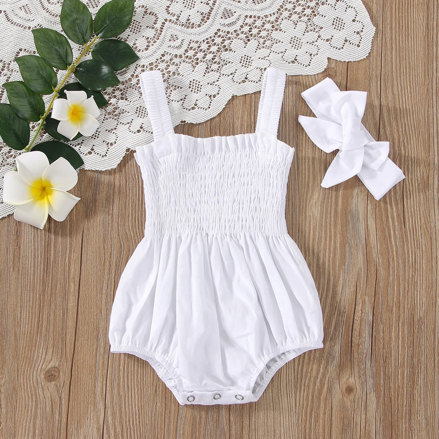 Sleeveless Romper &amp; Bow