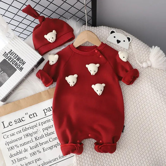 UNIQUE BEAR ROMPER & HAT