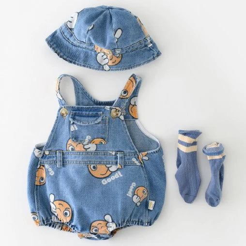 BABY DENIM ROMPER SET