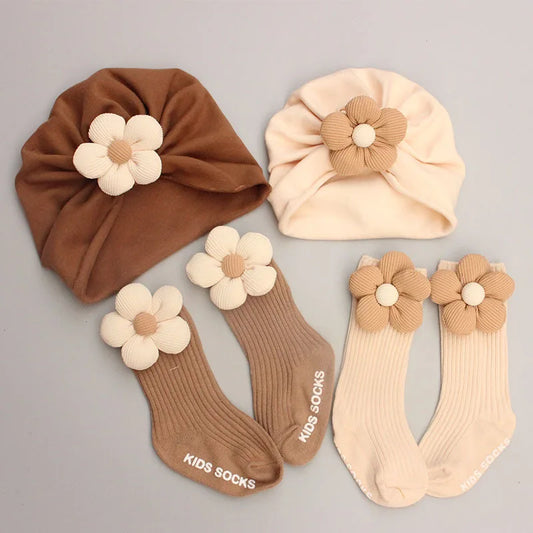 FLOWER HAT & SOCK SET