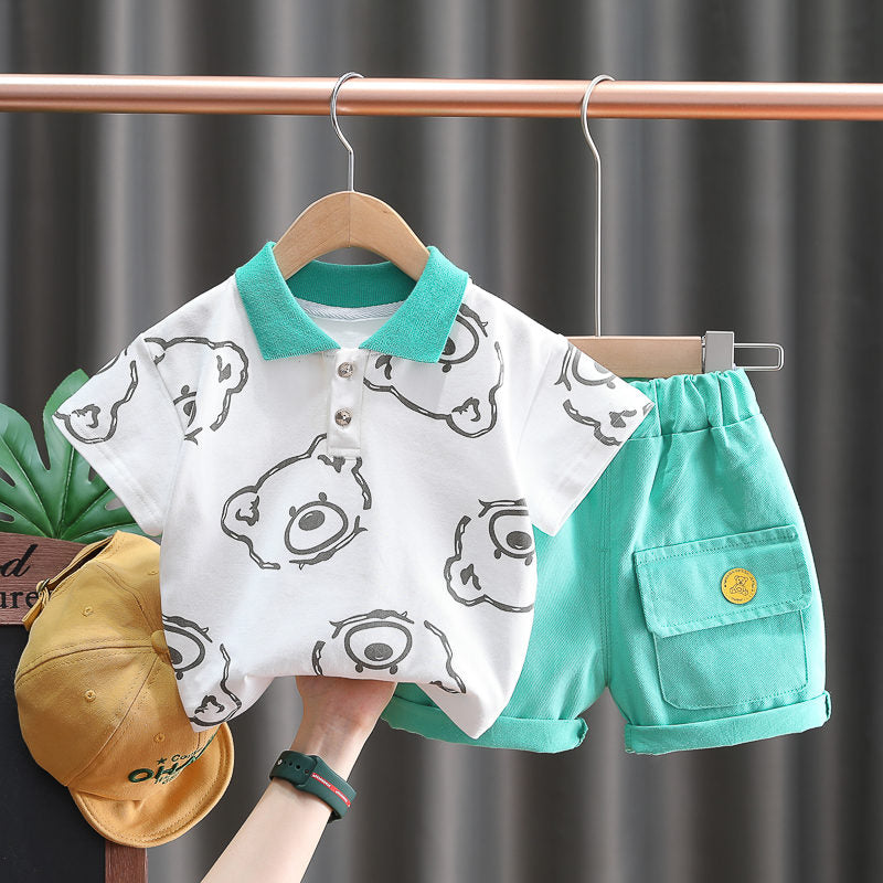 ABY TODDLER COTTON CARTOON SHIRT & SHORTS