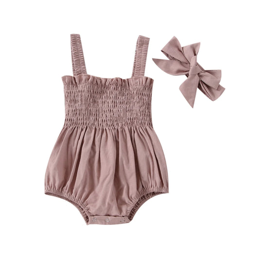 Sleeveless Romper & Bow