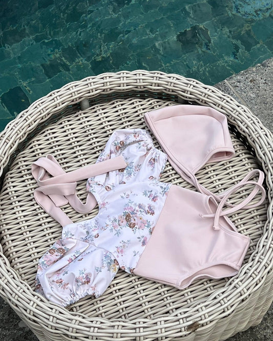 Rose Swim Suit Set - Pink