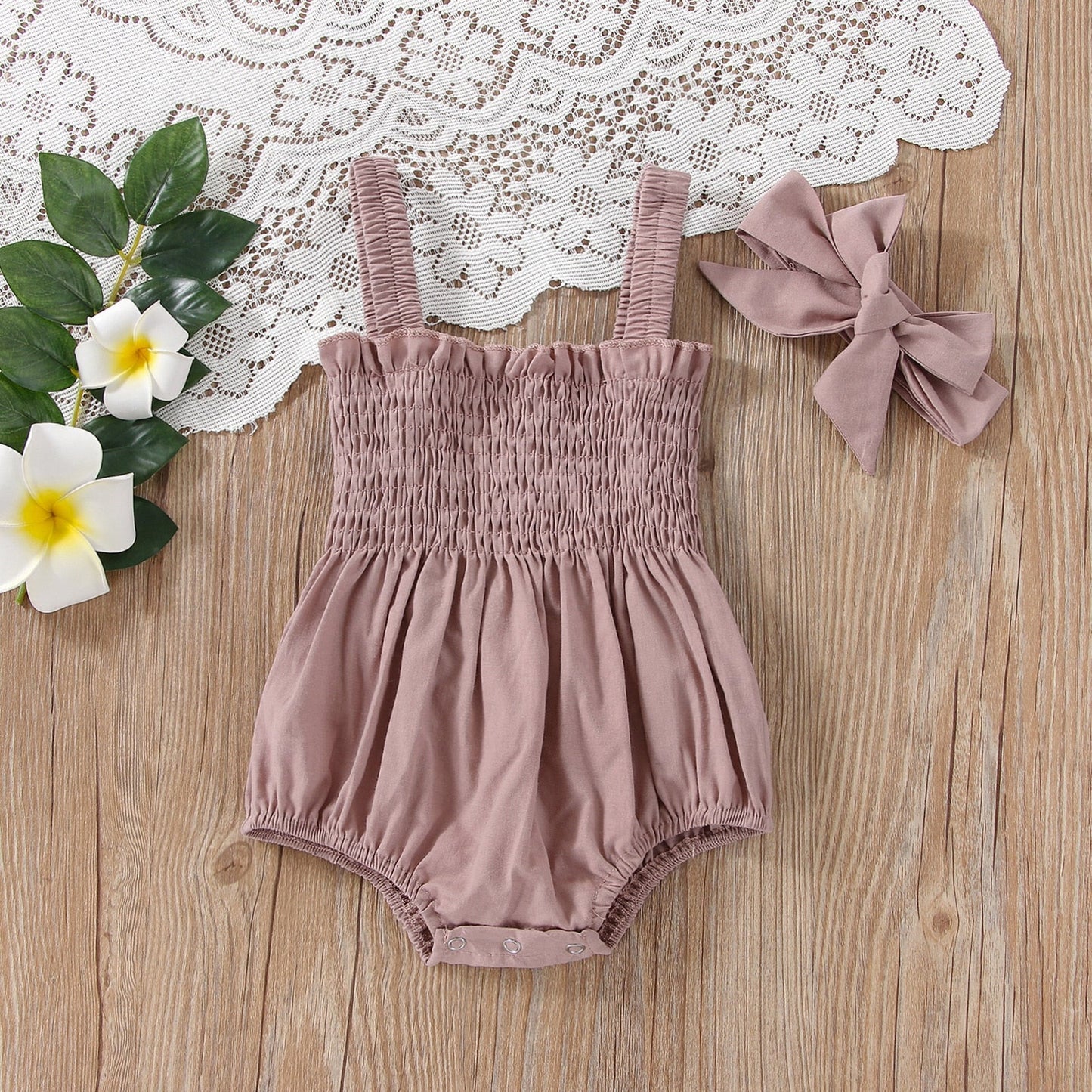 Sleeveless Romper &amp; Bow