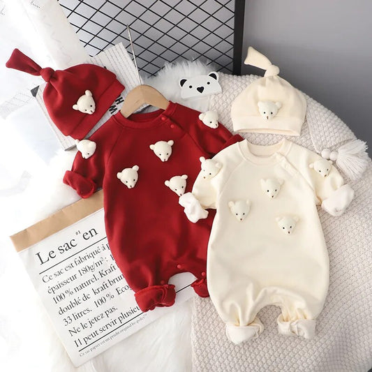 UNIQUE BEAR ROMPER & HAT