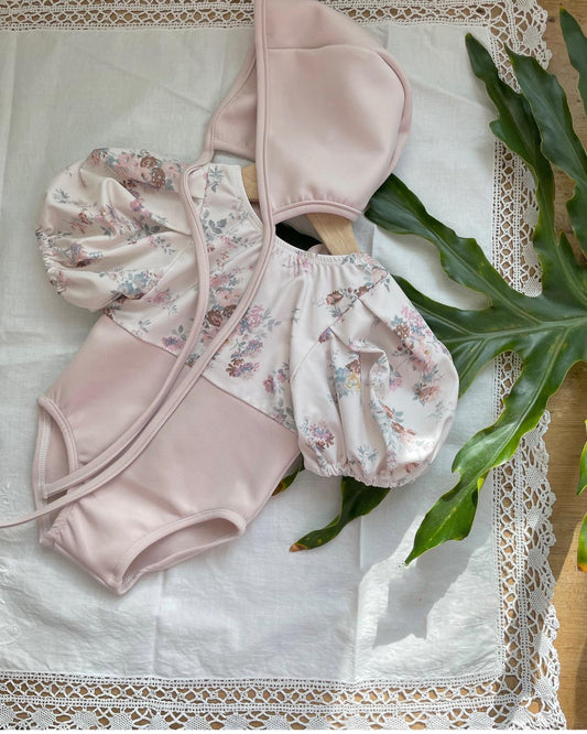 Rose Swim Suit Set - Pink