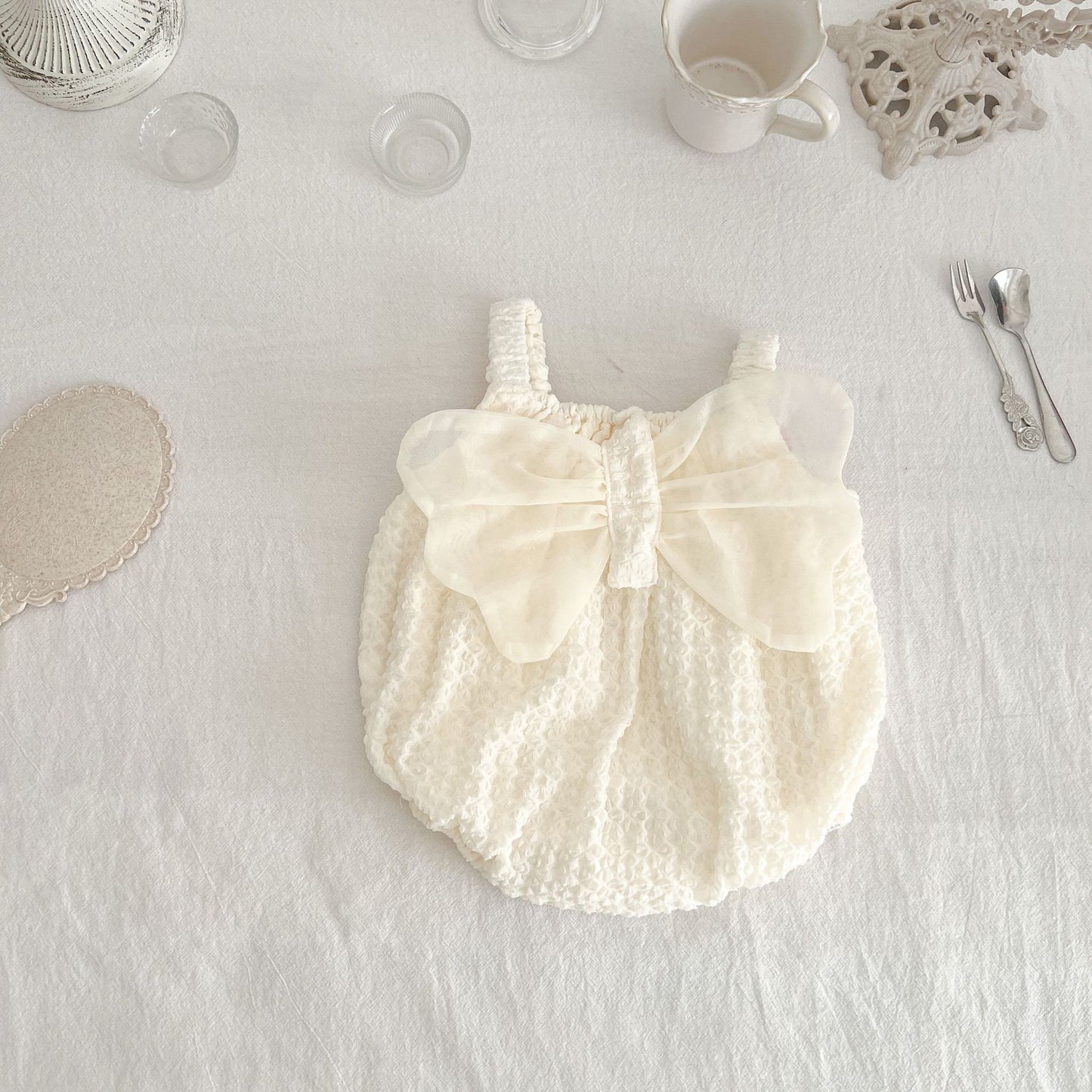 Flower Tulle Bowknot Baby's Bodysuit