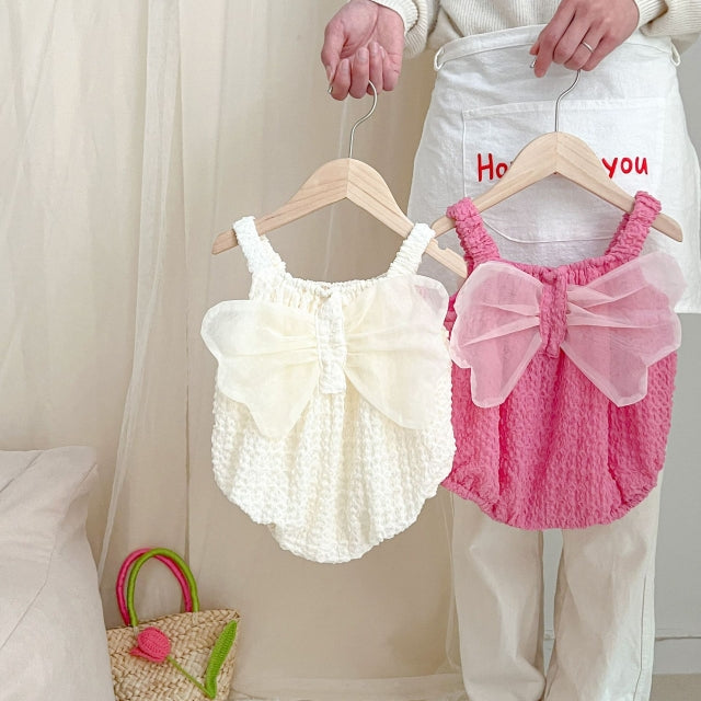 Flower Tulle Bowknot Baby's Bodysuit