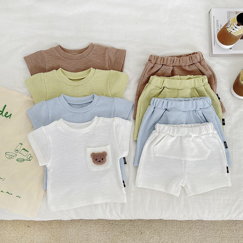 Premium Teddy Ribbed Shorts & T-Shirt Set