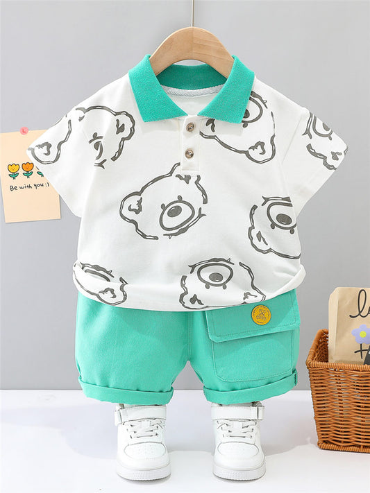 ABY TODDLER COTTON CARTOON SHIRT &amp; SHORTS