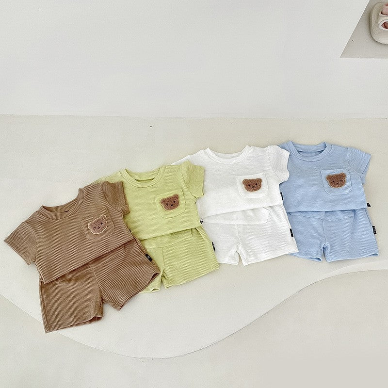 Premium Teddy Ribbed Shorts & T-Shirt Set