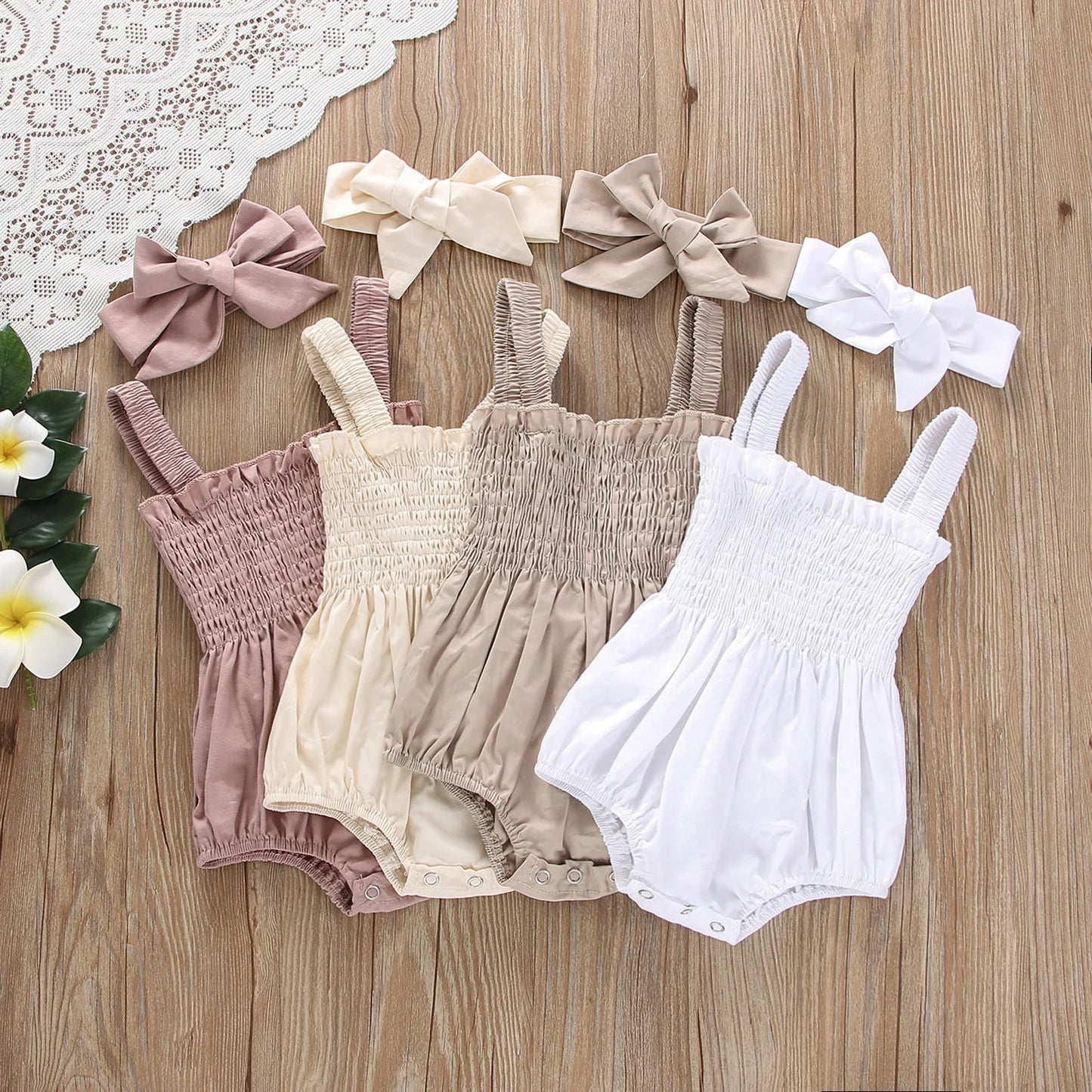 Sleeveless Romper &amp; Bow