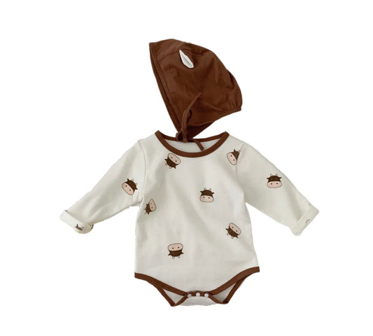 COW ROMPER WITH HAT