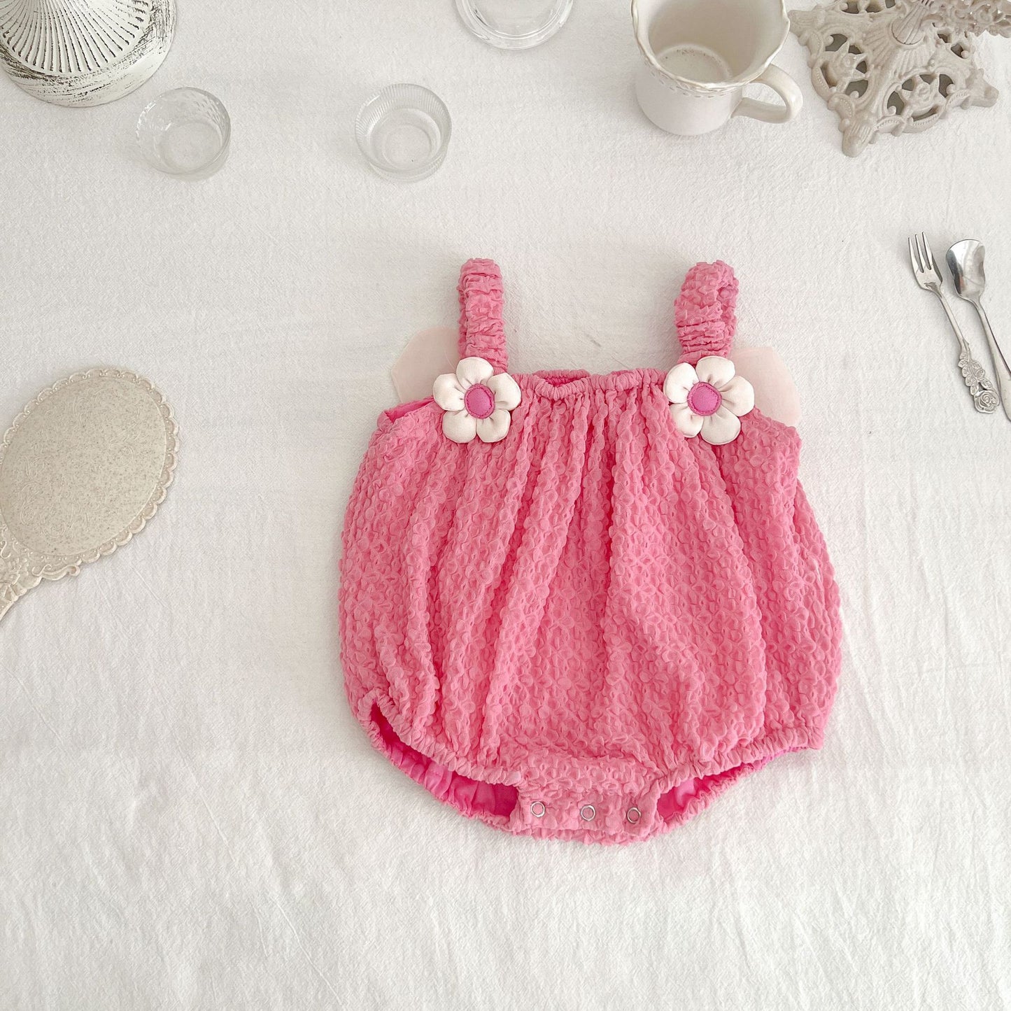 Flower Tulle Bowknot Baby's Bodysuit