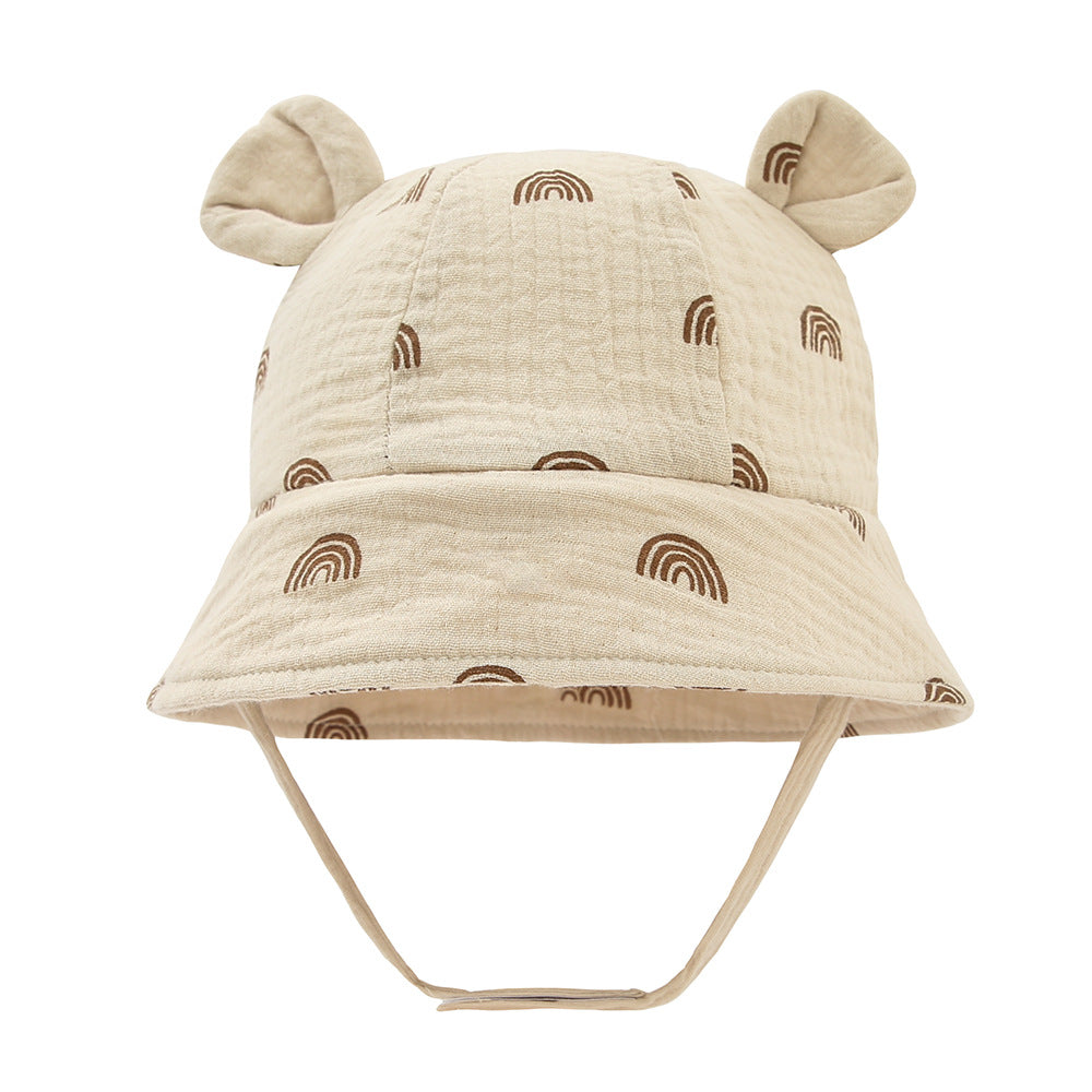 BABY BUCKET HAT WITH EARS RAINBOWS