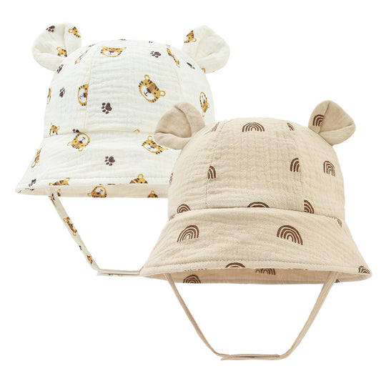 BABY BUCKET HAT WITH EARS RAINBOWS