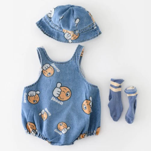 BABY DENIM ROMPER SET