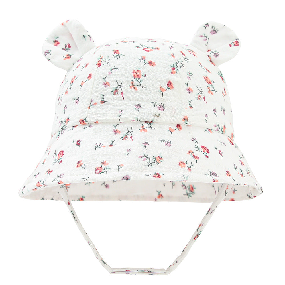 BABY BUCKET HAT WITH EARS RAINBOWS