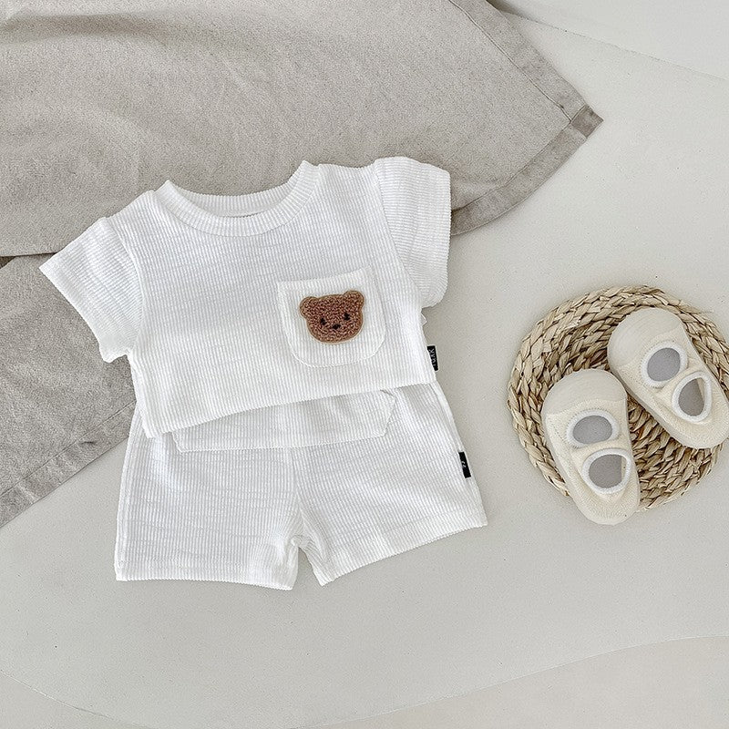 Premium Teddy Ribbed Shorts & T-Shirt Set