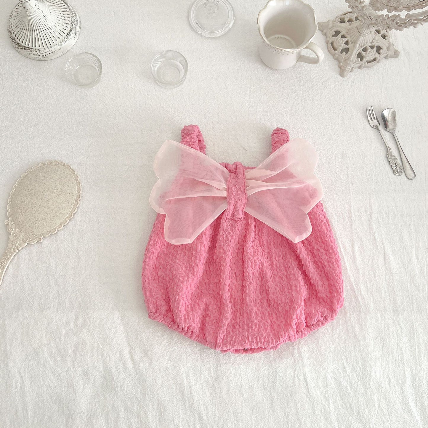 Flower Tulle Bowknot Baby's Bodysuit