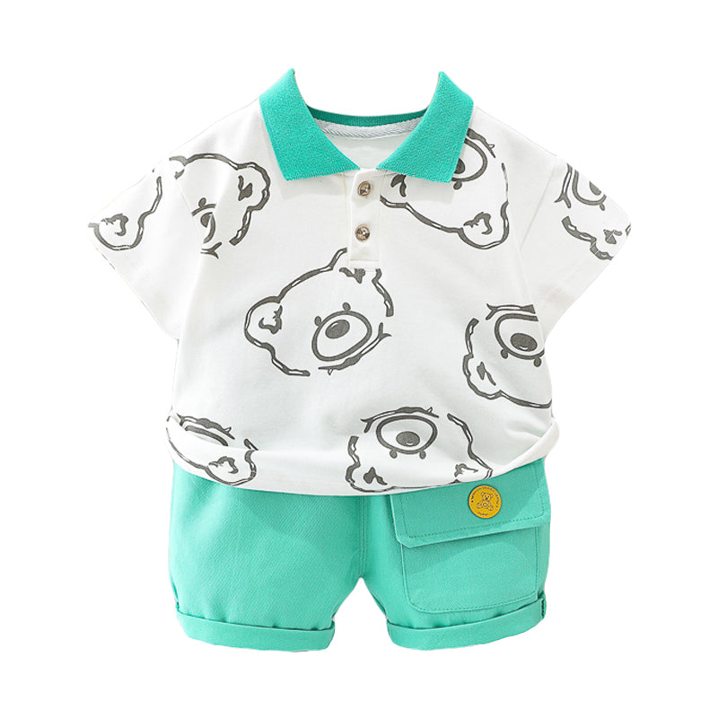 ABY TODDLER COTTON CARTOON SHIRT & SHORTS