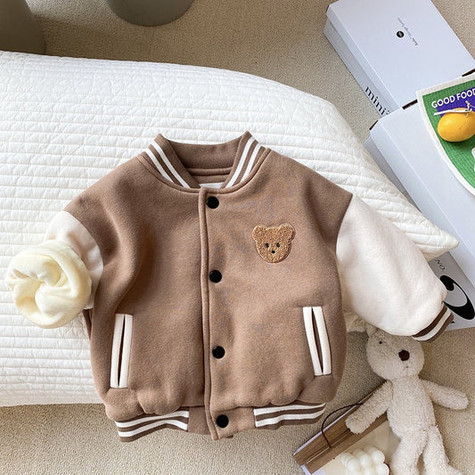 Baby fleece casual baseball jacket