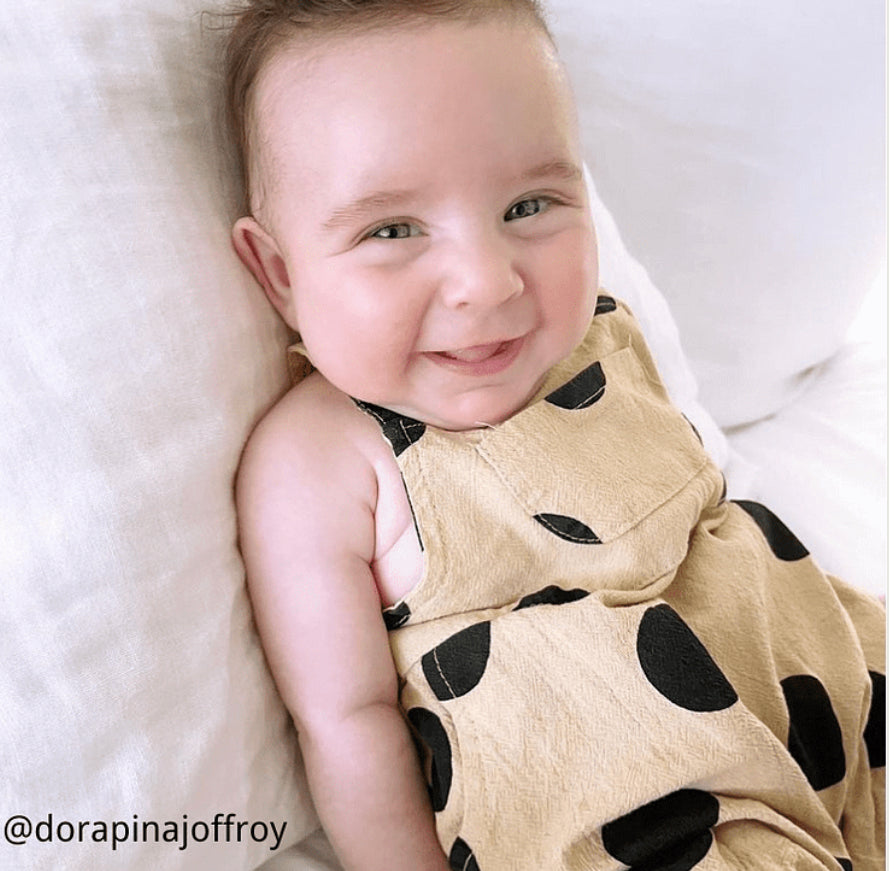 BABY POLKA DOT OVERALLS WITH HAT SET