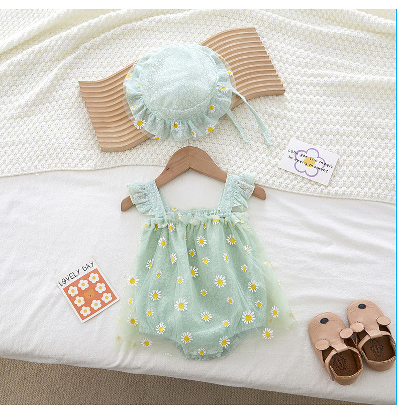 SUNFLOWER ROMPER WITH HAT