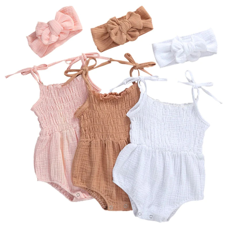 BEACHWEAR LINEN JUMPSUITS AND HEADBAND