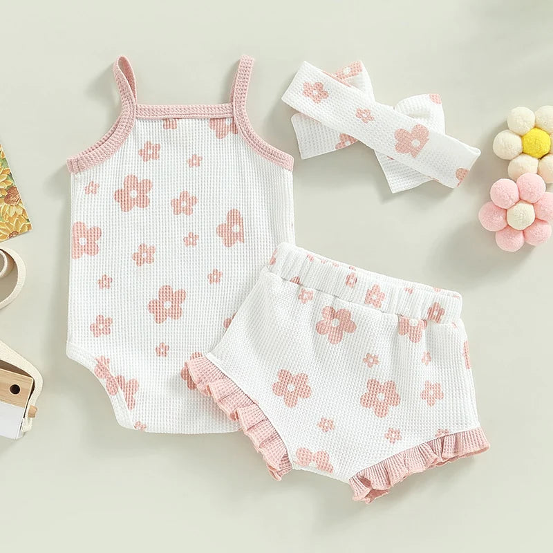 Floral Waffle Set &amp; Bow