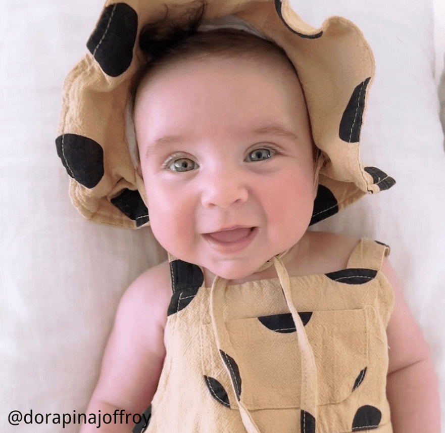 BABY POLKA DOT OVERALLS WITH HAT SET