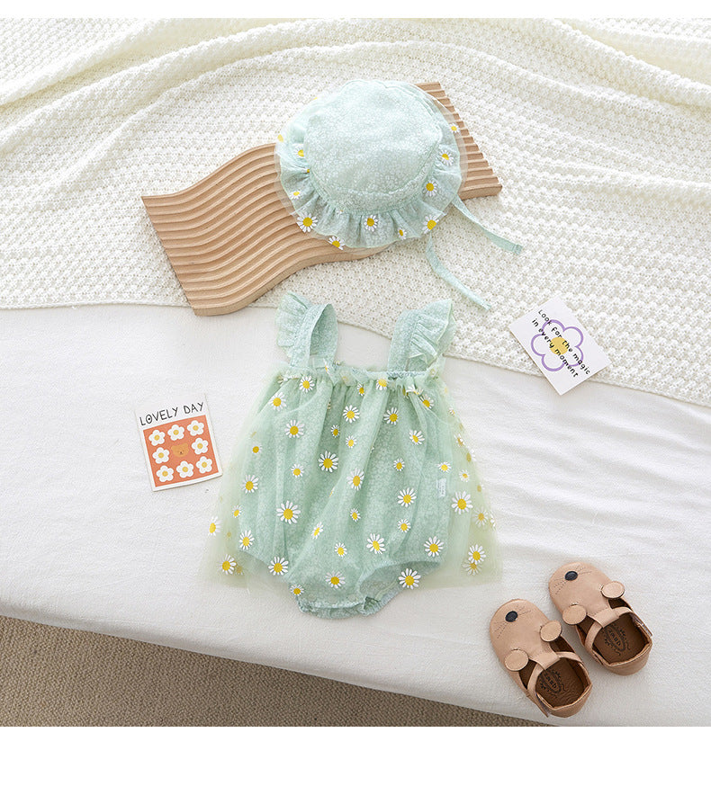 SUNFLOWER ROMPER WITH HAT