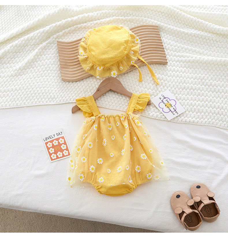 SUNFLOWER ROMPER WITH HAT