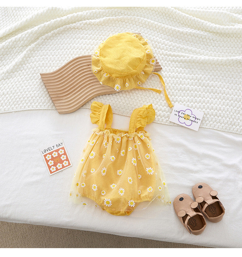 SUNFLOWER ROMPER WITH HAT