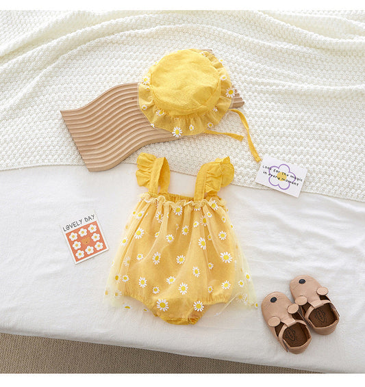 SUNFLOWER ROMPER WITH HAT